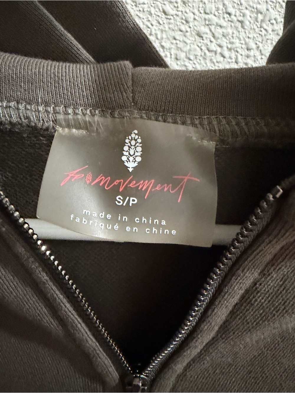 FP Movement by Free People Cropped Full Zip Hoodie in Dark Taupe - Picture 8 of 14